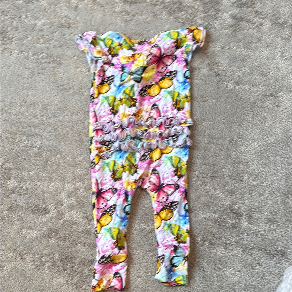 BUMS AND ROSES Colorful Butterfly Print Baby Romper - Picture 3 of 3